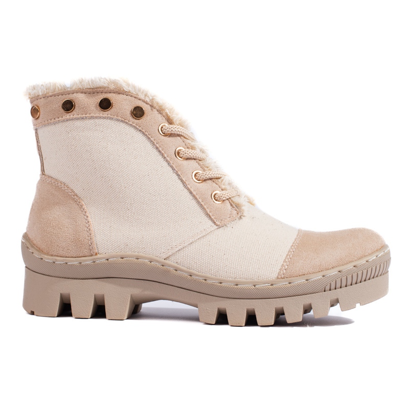 Beżowe Traperki S. BARSKI beige