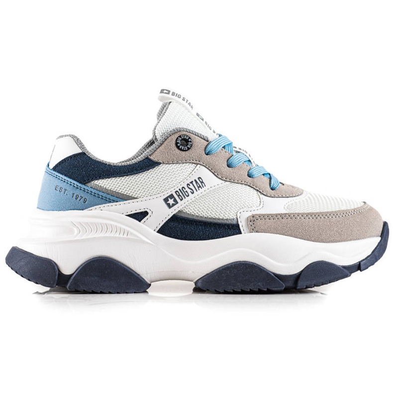 Baskets Femme Big Star JJ274580 blanche bleu multicolore