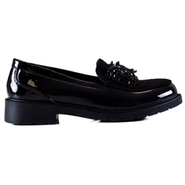 S. BARSKI Chaussures avec nœud décoratif S.BARSKI noir