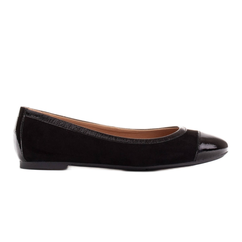 Marco Shoes Ballerines confortables avec bordure le noir