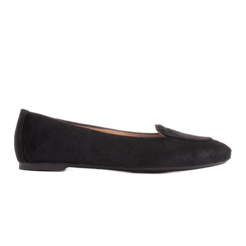 Marco Shoes Ballerines en cuir à poils le noir