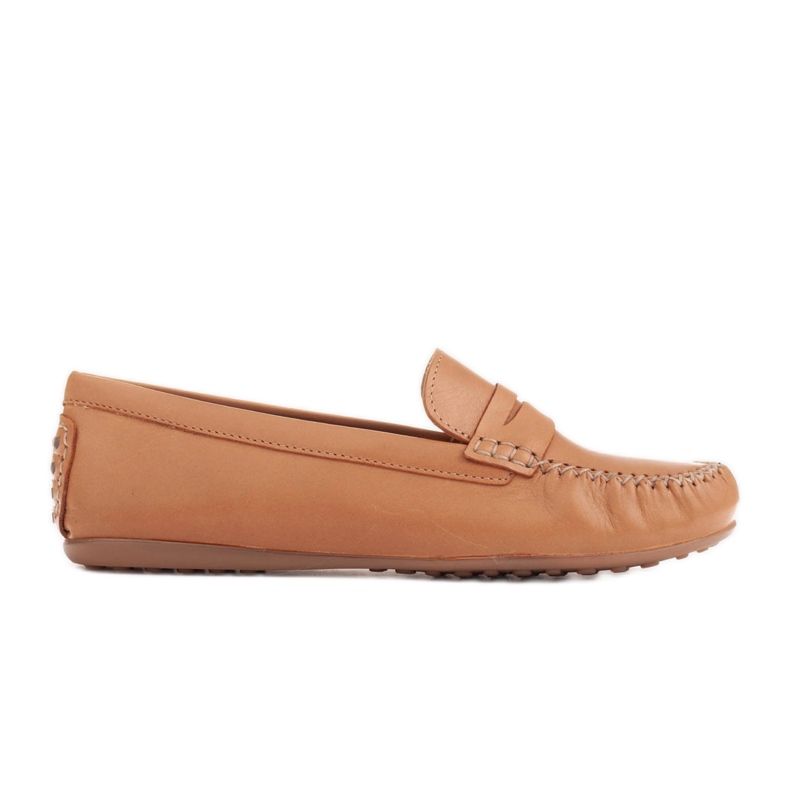 Marco Shoes Mocassins confortables en cuir souple brun