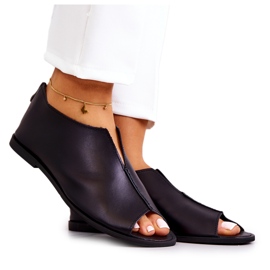 Chaussures en cuir avec fermeture éclair Nicole 2718/001 Noir