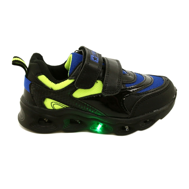 ADI Chaussures de sport LED Glowing Velcro News 22DZ32-4836 Royal le noir bleu vert