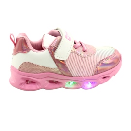ADI Sports Chaussures LED Glowing Velcro News 22DZ32-4837 Rose / Blanc