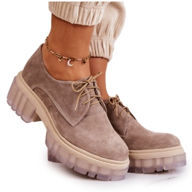 Mocassins Tendance Daim Beige Lauriss