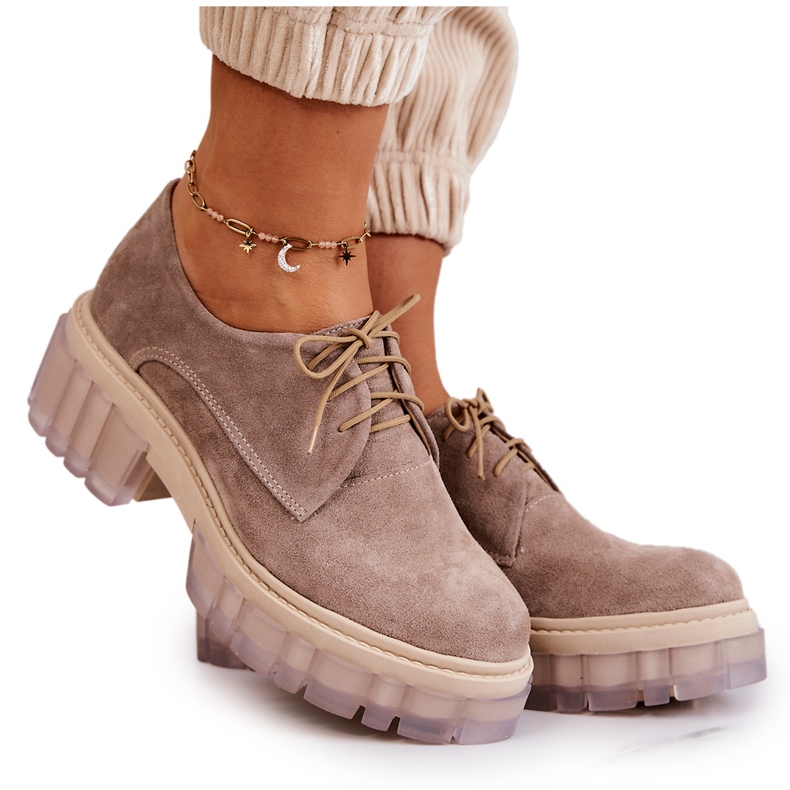 Mocassins Tendance Daim Beige Lauriss