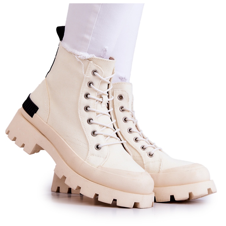 S.Barski Baskets pour femmes Bottes Larina beige clair