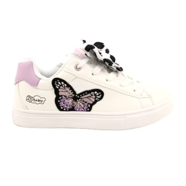 Baskets de sport blanches avec nœud et papillon American Club ES64
