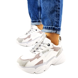 Baskets pour femmes Big Star HH274255 beige blanc