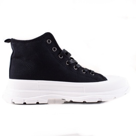 TRENDI Baskets noires en textile le noir