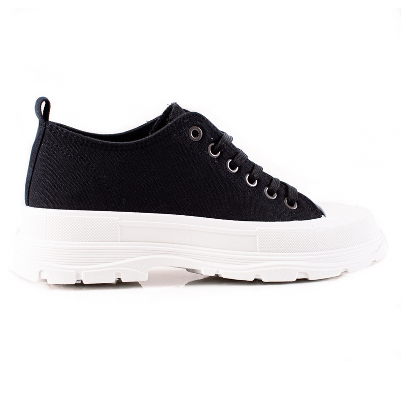 TRENDI Baskets basses noires le noir