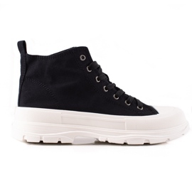 TRENDI Baskets confortables sur la plateforme noir