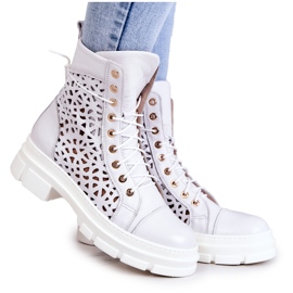 FILIPCZYK Bottines en cuir ajouré Aileen blanc blanche FILIPCZYK Bottines en cuir ajouré Aileen blanc blanche