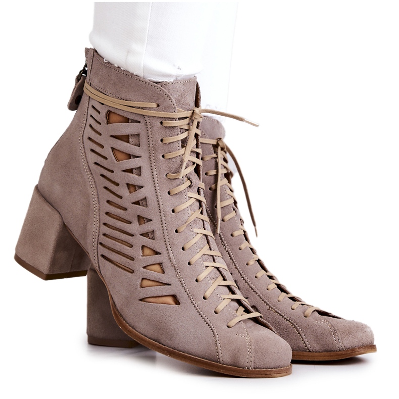 Bottines Daim Ajourées Maciejka 05508-04 Beige