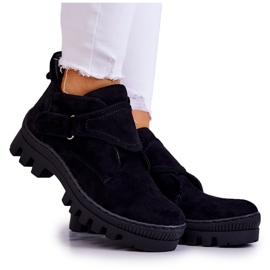 S.Barski Trappers Remgate en daim noir avec fermeture éclair