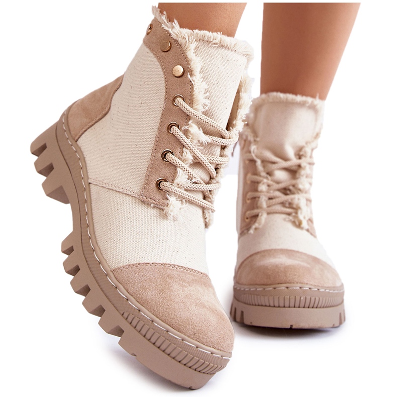 S.Barski Bottes Femme Tendance Beige Claira