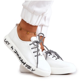 S.Barski Baskets En Cuir Pour Femmes Sur La Plateforme Blanc Marien