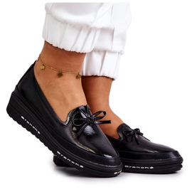 Vinceza Mocassins Compensés Laqués Femme Noir Frilly le noir Vinceza Mocassins Compensés Laqués Femme Noir Frilly le noir