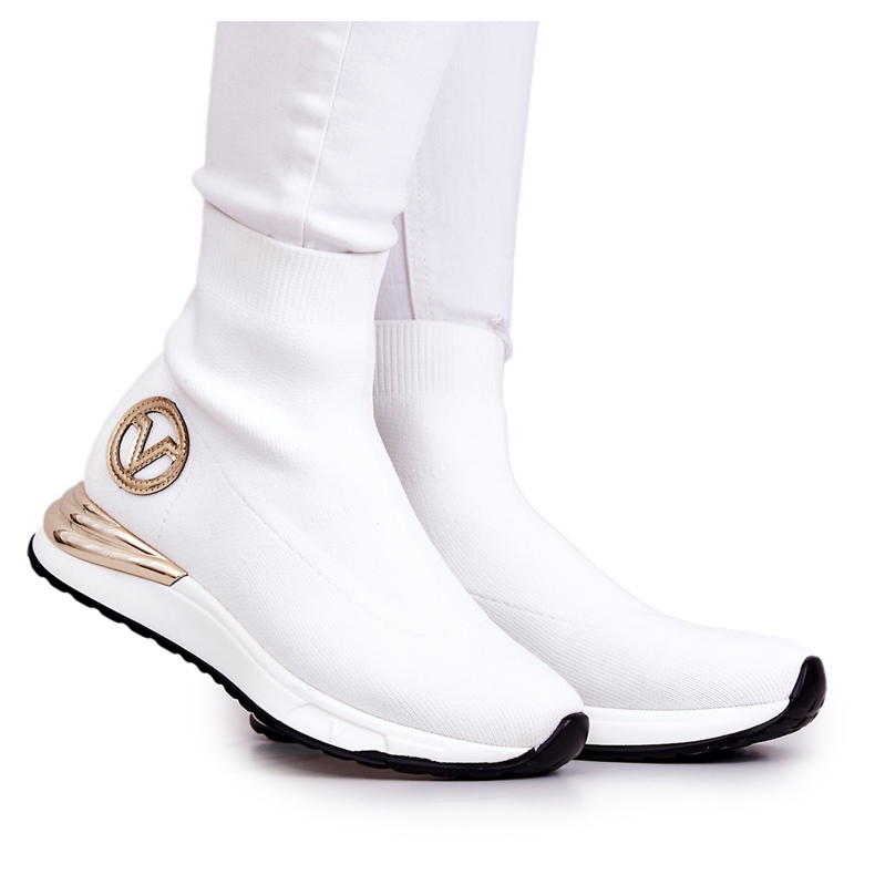 Vinceza Chaussettes Sport Femme Blanc Runaway blanche d'or Vinceza Chaussettes Sport Femme Blanc Runaway blanche d'or