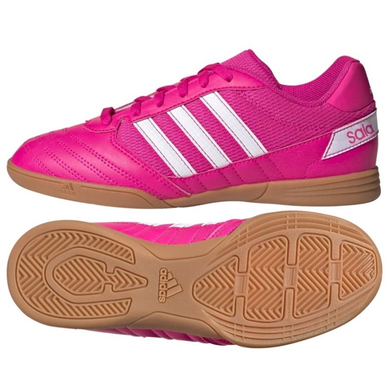 Chaussures de football Adidas Super Sala Jr G55911 roses et violets Chaussures de football Adidas Super Sala Jr G55911 roses et violets