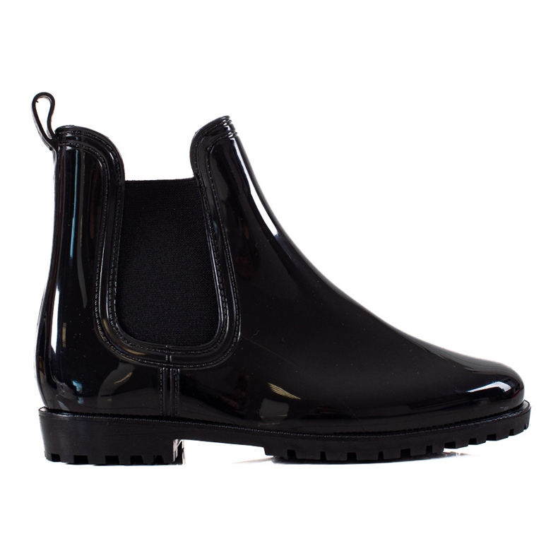 TRENDI Bottes de pluie laquées noires le noir