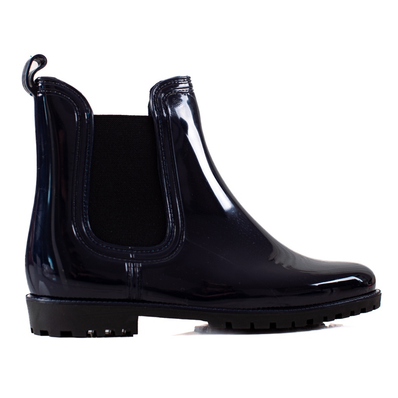 TRENDI Bottes de pluie laquées bleu marine