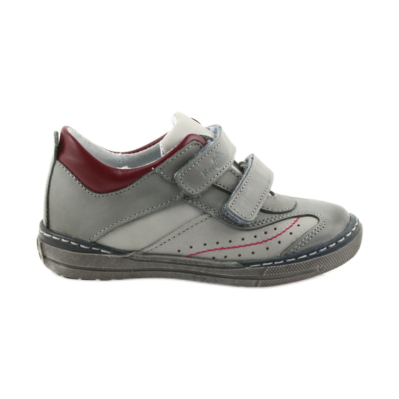 Chaussures brogues grises pour enfants avec velcro Ren But 3047 rouge multicolore Chaussures brogues grises pour enfants avec velcro Ren But 3047 rouge multicolore