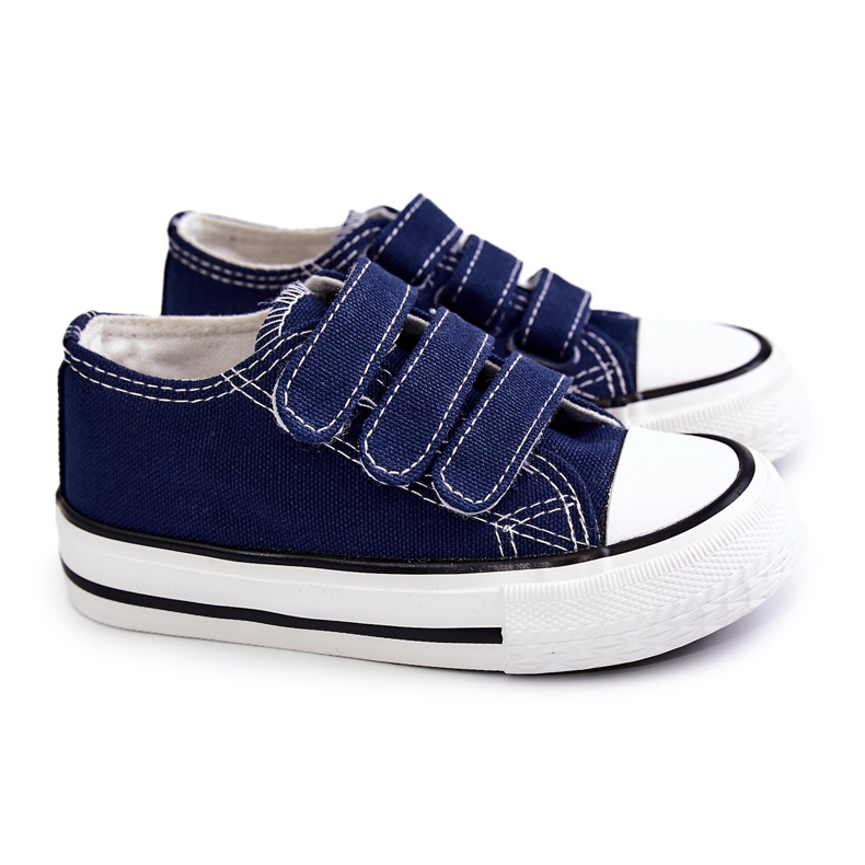 Baskets Enfant Avec Velcro Bleu Marine Bernie