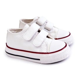 Baskets Enfant Cuir Baskets Avec Velcro Blanc Foster