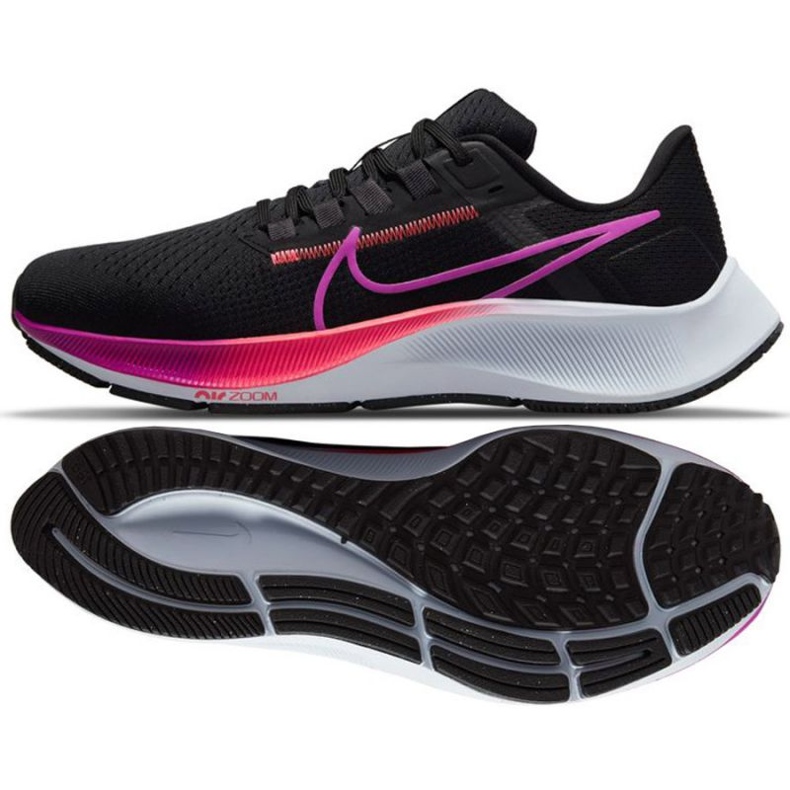Nike Air Zoom Pegasus 38 W CW7358 011 chaussures de course le noir violet rose