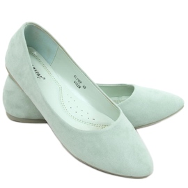 Ballerines en daim lisse vert Pari