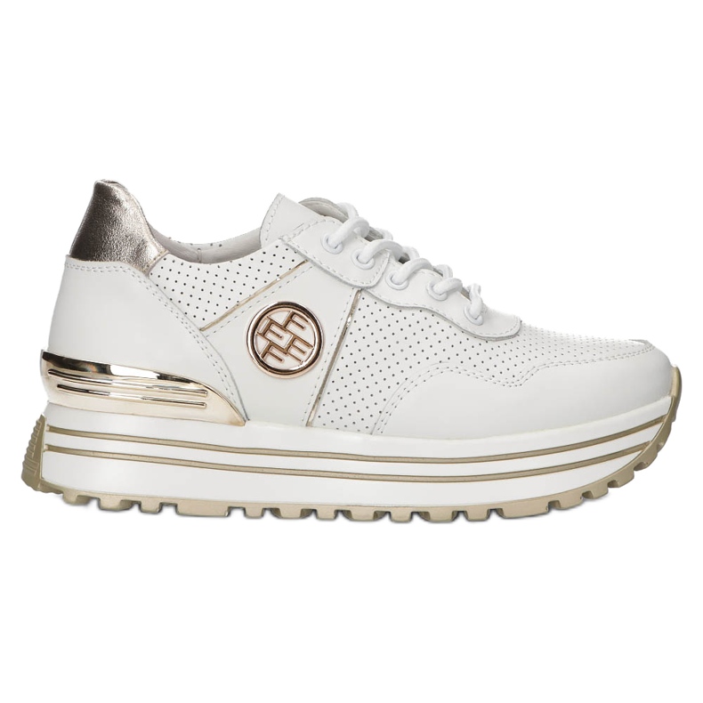 Baskets en cuir Filippo DP3538 / 22 WH blanche