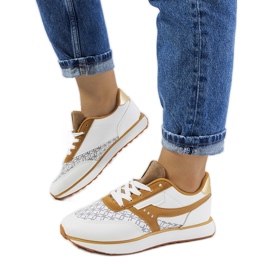 Baskets Chiara femme blanches et marron