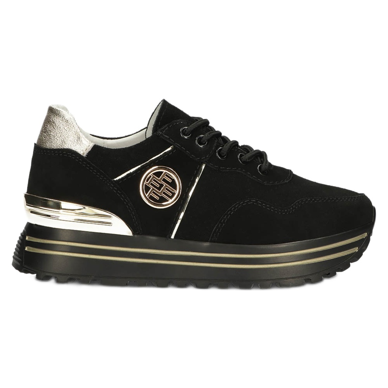 Baskets en cuir Filippo DP3538/22 BK GO le noir