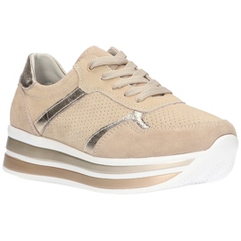 Baskets en daim cuir Filippo DP2004/21 BE beige doré