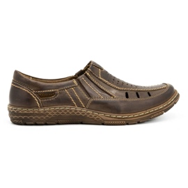 Olivier Mocassins homme en cuir pour l'été 492MA marron foncé brun Olivier Mocassins homme en cuir pour l'été 492MA marron foncé brun