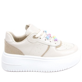 Baskets femme avec perles Lalima Beige