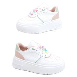 Baskets femme avec perles Lalima Pink blanche Baskets femme avec perles Lalima Pink blanche