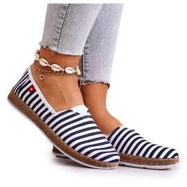 Espadrilles Femme Big Star Slip-on Ceintures FF276027 Bleu Marine blanc