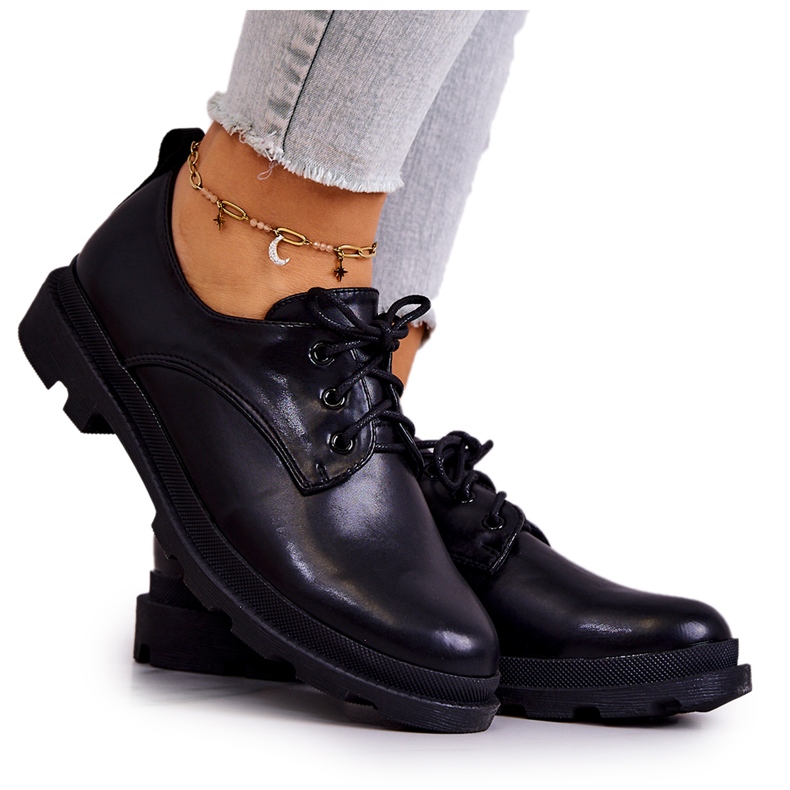 S.Barski Chaussures Oxford classiques pour femmes Colton noir le noir