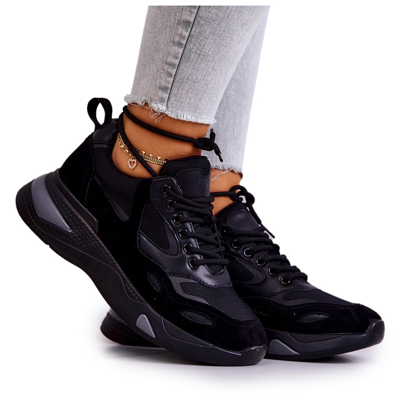 Vinceza Chaussures de sport femme Baskets Noir Spencer le noir