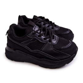 FR1 Chaussures Sport Enfant Baskets Noir Kizzie