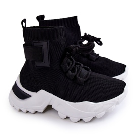 FR1 Chaussures de sport pour enfants High Sock Black Nickie noir