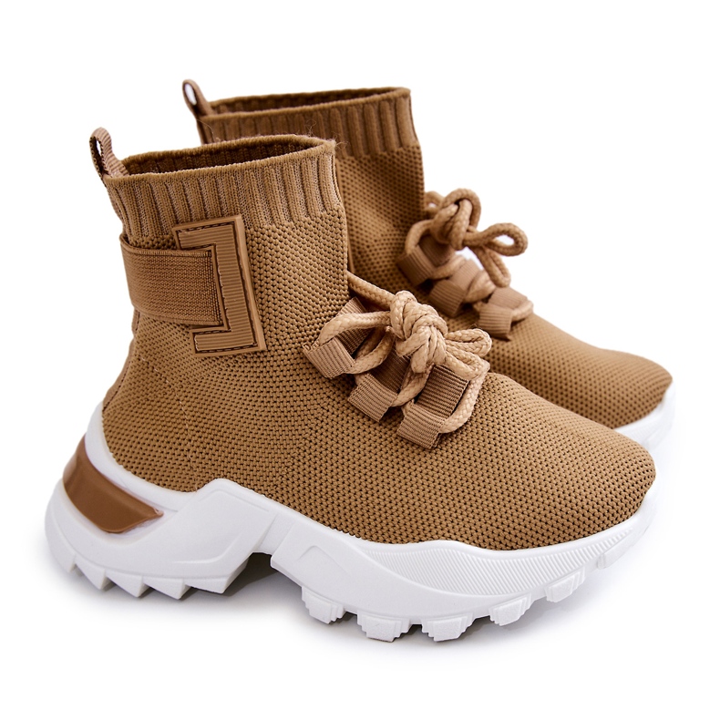 FR1 Chaussures de sport pour enfants High Sock Beige Nickie