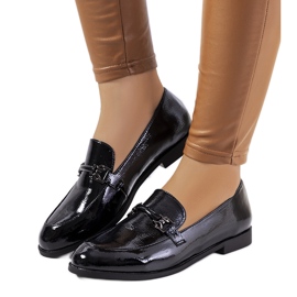 Mocassins femme laqué noir Zettici le noir
