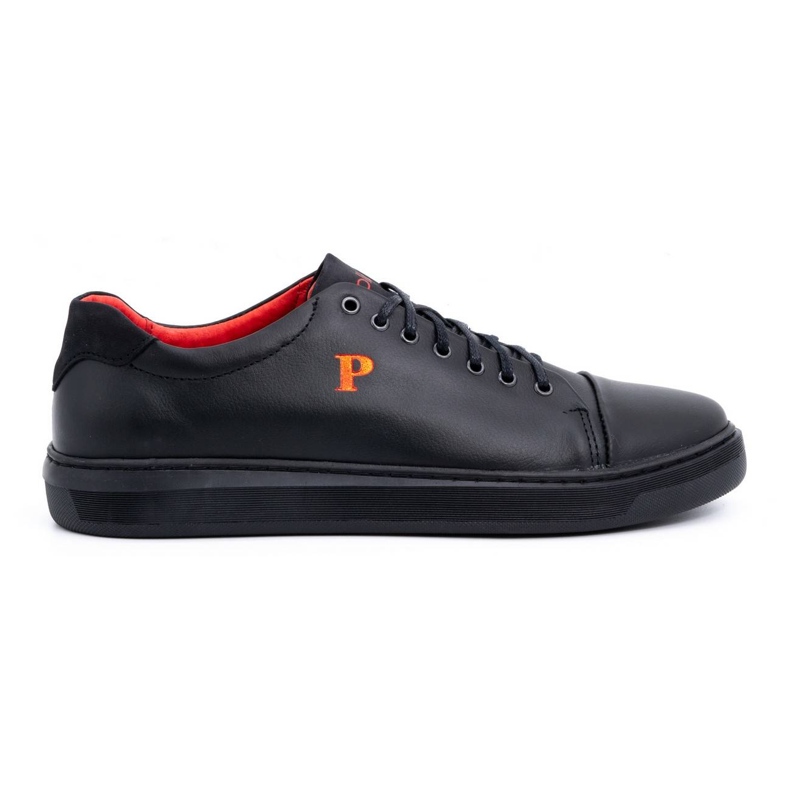 Polbut Chaussures en cuir pour hommes 2109 noir le noir