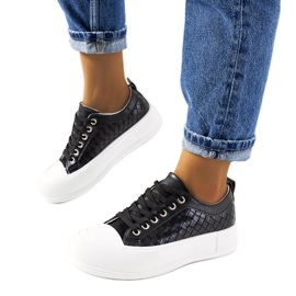 Baskets noires sur semelle épaisse Luther