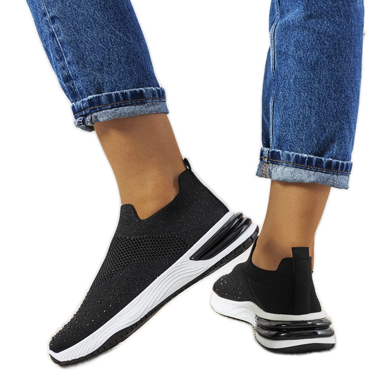 Baskets de sport noires à enfiler Winston le noir Baskets de sport noires à enfiler Winston le noir