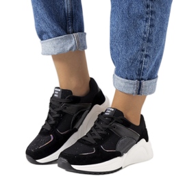 Baskets Cotter noires brillantes